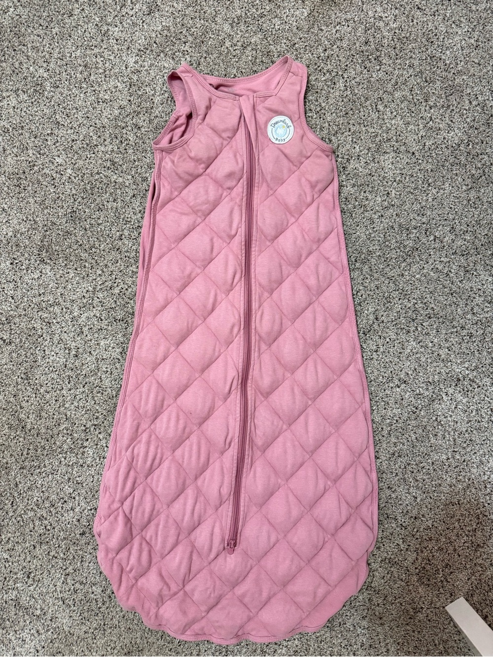 Sleeveless Pink Quilted Kids Sleep Sack with Front Zip